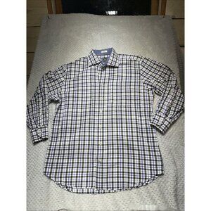 Peter Millar Large Made In Turkey Men’s Long Sleeve Shirt Plaid‎ Luxury Cotton
